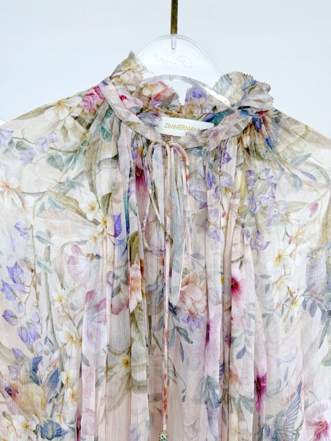 self-portrait Women The Rebellion Billow Blouse in Cream Aviary from Cruise 2026 Collection, Twisted — Premium Replica