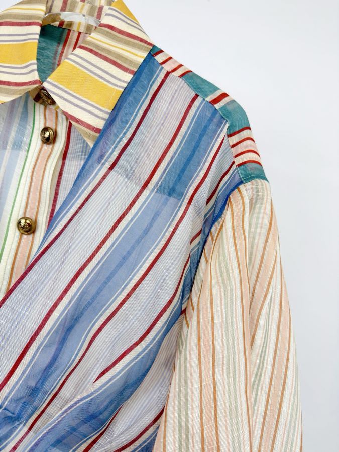 self-portrait Women The Rebellion Striped Blouse in Spliced Stripes from Cruise 2026 Collection, — 1:1 Replica For Sale — photo 4