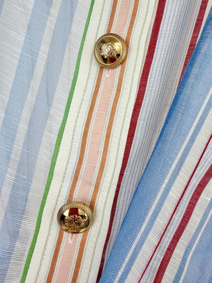 self-portrait Women The Rebellion Striped Blouse in Spliced Stripes from Cruise 2026 Collection, — 1:1 Replica For Sale — photo 8