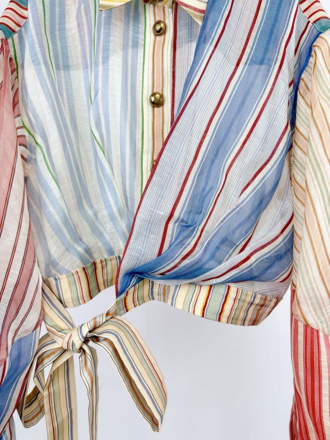 self-portrait Women The Rebellion Striped Blouse in Spliced Stripes from Cruise 2026 Collection, — 1:1 Replica For Sale — photo 9