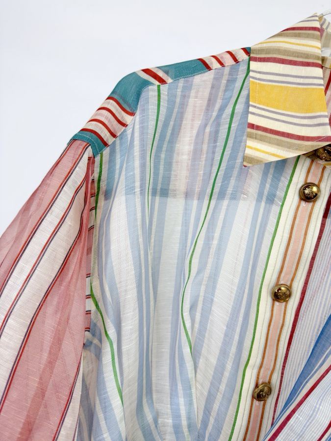 self-portrait Women The Rebellion Striped Blouse in Spliced Stripes from Cruise 2026 Collection, — 1:1 Replica For Sale — photo 2