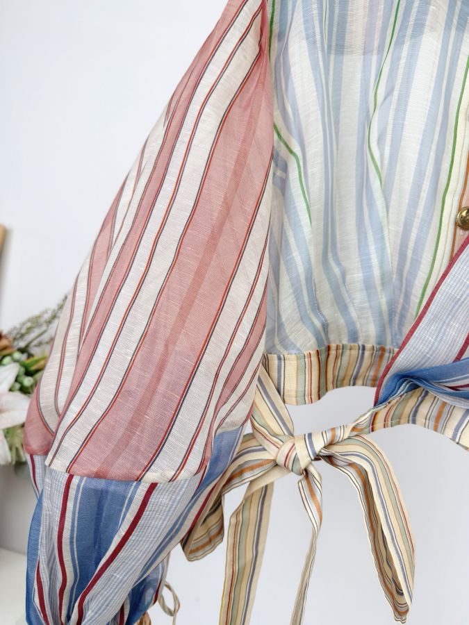 self-portrait Women The Rebellion Striped Blouse in Spliced Stripes from Cruise 2026 Collection, — 1:1 Replica For Sale — photo 3