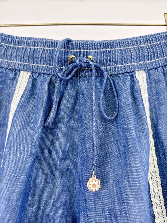 self-portrait Women The Awaken Denim Short in Railway Blue from Resort Swim 2026 Collection — 1:1 Replica For Sale