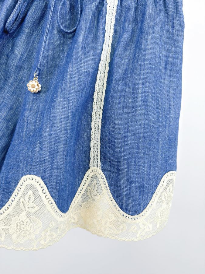 self-portrait Women The Awaken Denim Short in Railway Blue from Resort Swim 2026 Collection — 1:1 Replica For Sale — photo 6