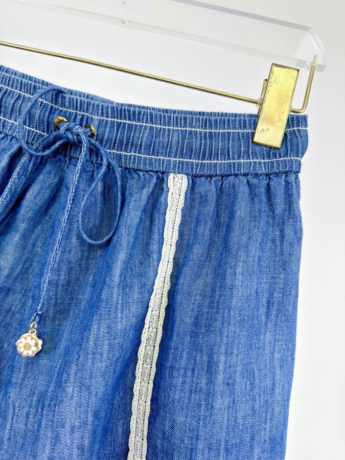 self-portrait Women The Awaken Denim Short in Railway Blue from Resort Swim 2026 Collection — 1:1 Replica For Sale — photo 3