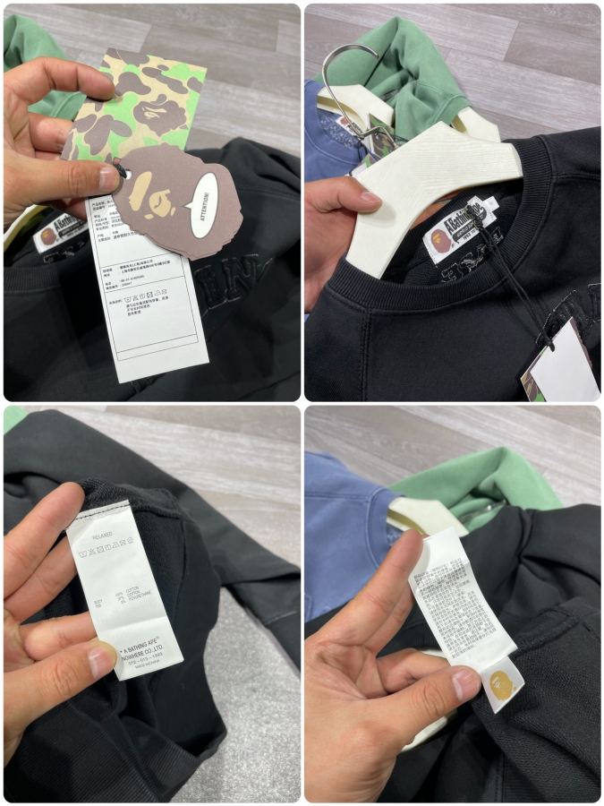 Bape Clothes S-XL OZXSWM113001 N BAPE WASHED EFFECT COLLEGE Bape 400 — Premium Replica — photo 16