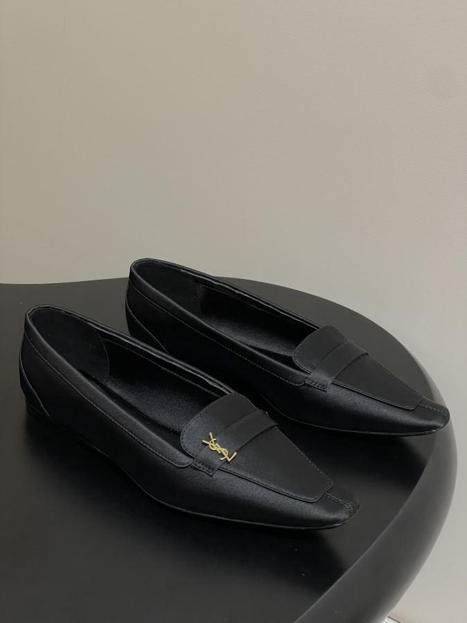 YSL women's shoes Leather - silk satin - top quality — 1:1 Replica For Sale