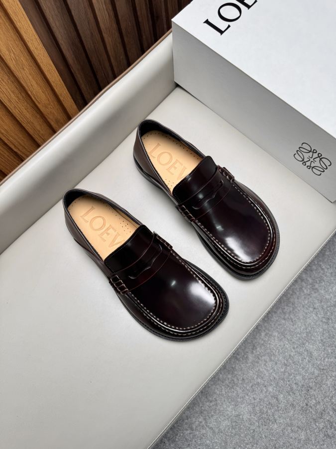 LOEWE women's shoes business leather shoes, imported cowhide fabric, water-dyed cowhide lining, — Premium Replica