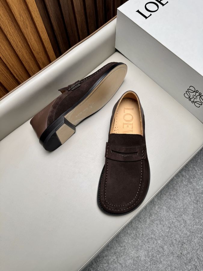 LOEWE women's shoes business leather shoes, imported suede cowhide fabric, water-dyed cowhide lining, — 1:1 Replica — photo 3