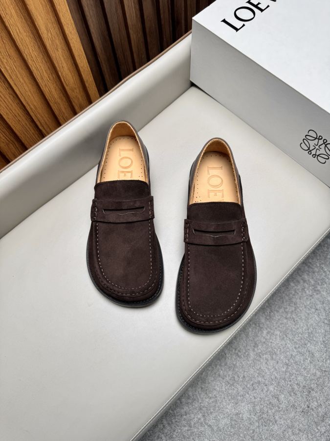 LOEWE women's shoes business leather shoes, imported suede cowhide fabric, water-dyed cowhide lining, — 1:1 Replica — photo 4