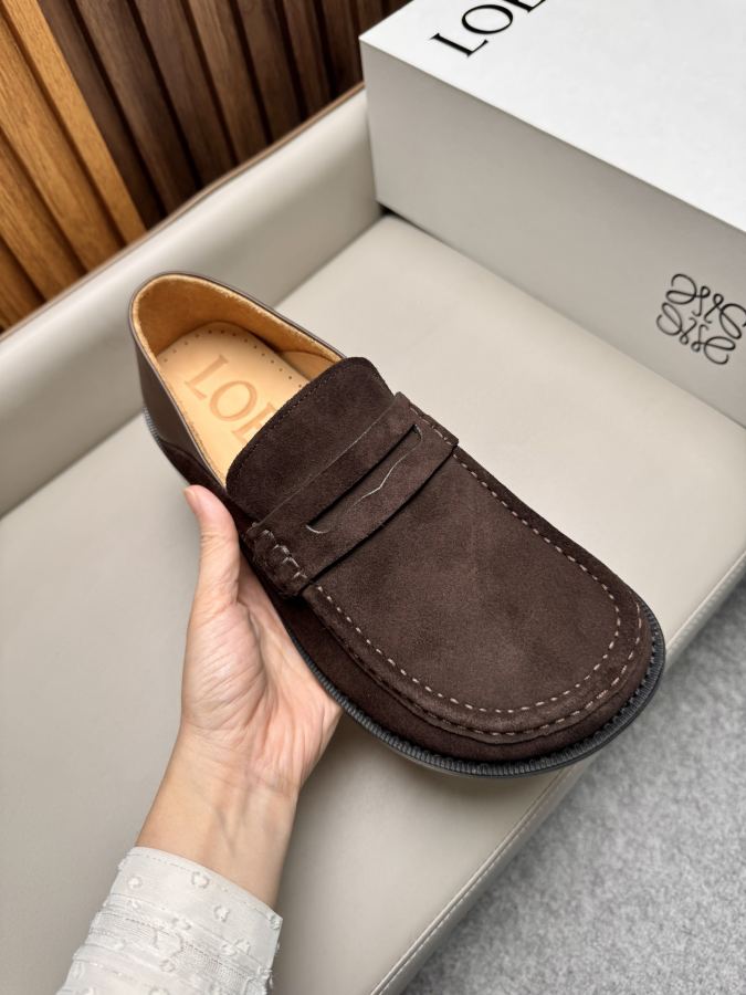 LOEWE women's shoes business leather shoes, imported suede cowhide fabric, water-dyed cowhide lining, — 1:1 Replica — photo 7