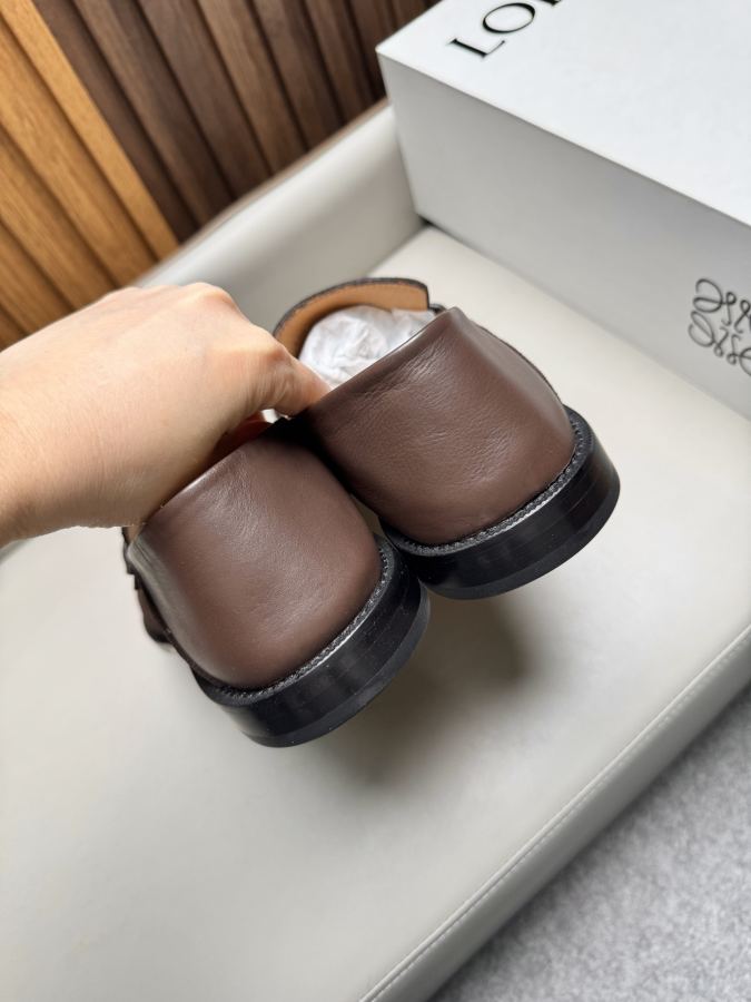 LOEWE women's shoes business leather shoes, imported suede cowhide fabric, water-dyed cowhide lining, — 1:1 Replica — photo 5