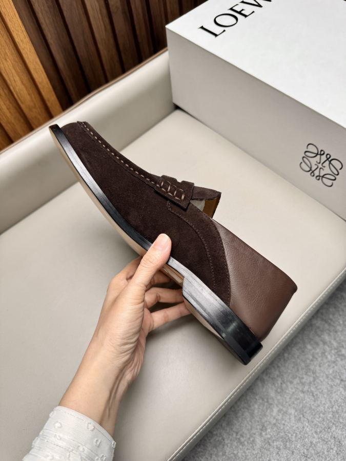 LOEWE women's shoes business leather shoes, imported suede cowhide fabric, water-dyed cowhide lining, — 1:1 Replica — photo 8