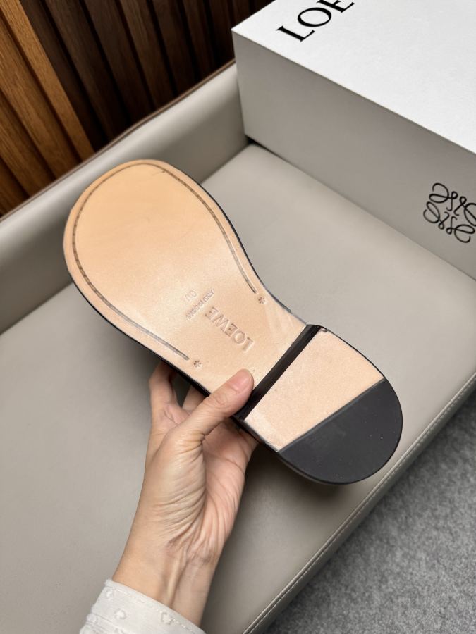 LOEWE women's shoes business leather shoes, imported suede cowhide fabric, water-dyed cowhide lining, — 1:1 Replica — photo 9