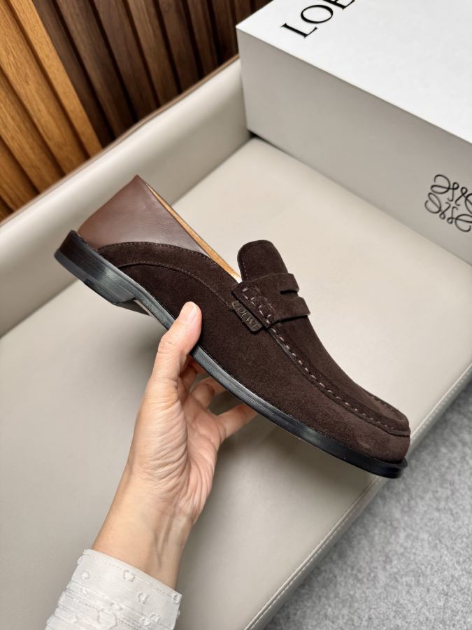 LOEWE women's shoes business leather shoes, imported suede cowhide fabric, water-dyed cowhide lining, — 1:1 Replica — photo 6