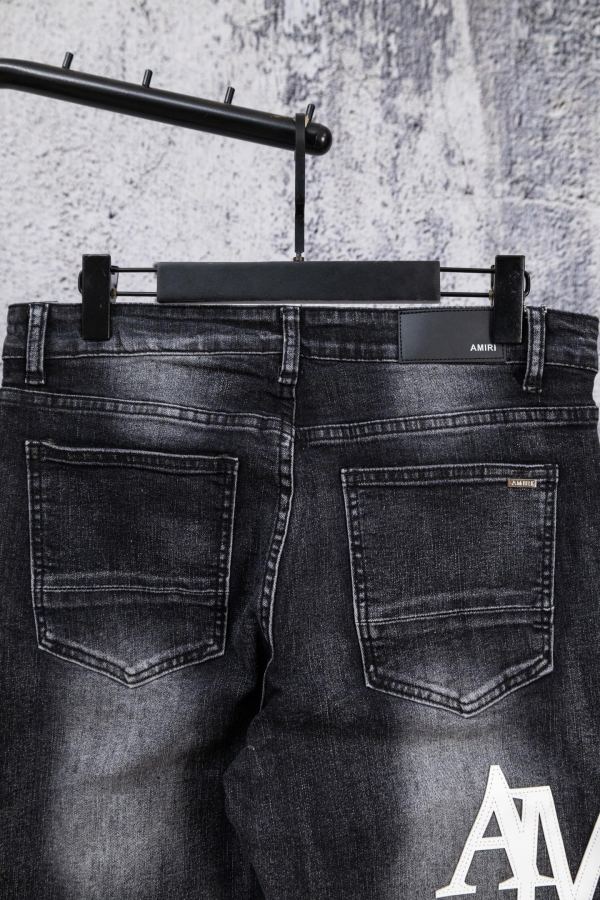 Amiri men AMIRI Black and gray distressed slim-fit jeans trousers — AAA Quality Replica — photo 7