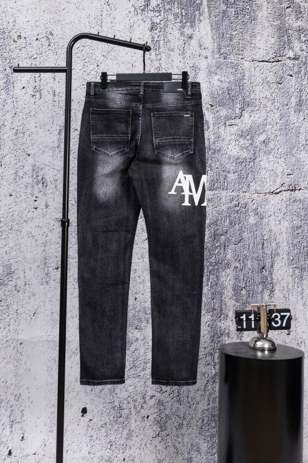 Amiri men AMIRI Black and gray distressed slim-fit jeans trousers — AAA Quality Replica — photo 2