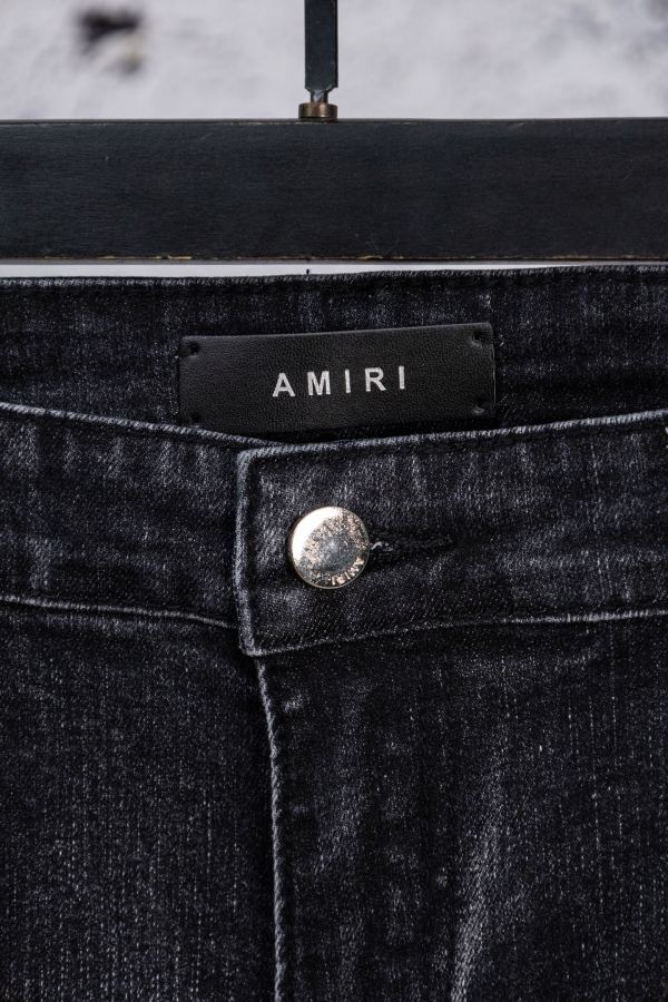 Amiri men AMIRI Black and gray distressed slim-fit jeans trousers — AAA Quality Replica — photo 4