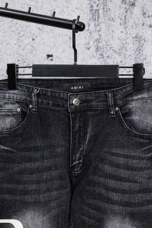 Amiri men AMIRI Black and gray distressed slim-fit jeans trousers — AAA Quality Replica — photo 3