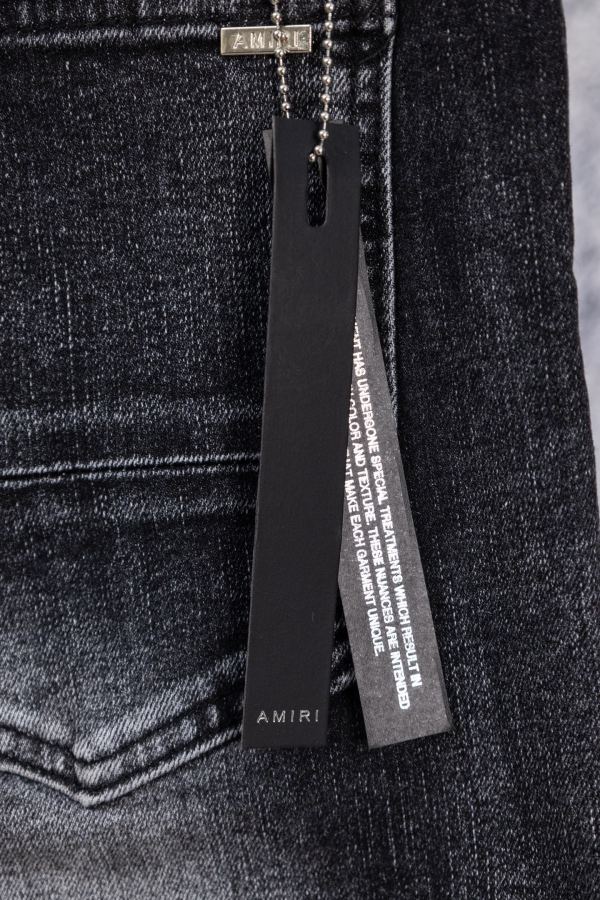 Amiri men AMIRI Black and gray distressed slim-fit jeans trousers — AAA Quality Replica — photo 10