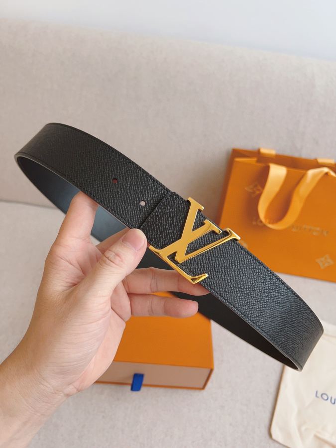 LV belt Counter model cross-pattern men's belt, width 4.0cm, genuine one-piece cast hardware steel — AAA Quality Replica — photo 3