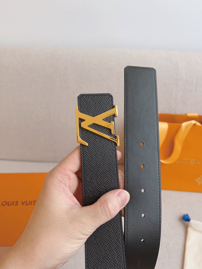 LV belt Counter model cross-pattern men's belt, width 4.0cm, genuine one-piece cast hardware steel — AAA Quality Replica — photo 5