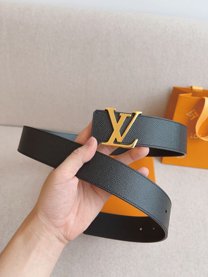 LV belt Counter model cross-pattern men's belt, width 4.0cm, genuine one-piece cast hardware steel — AAA Quality Replica — photo 2