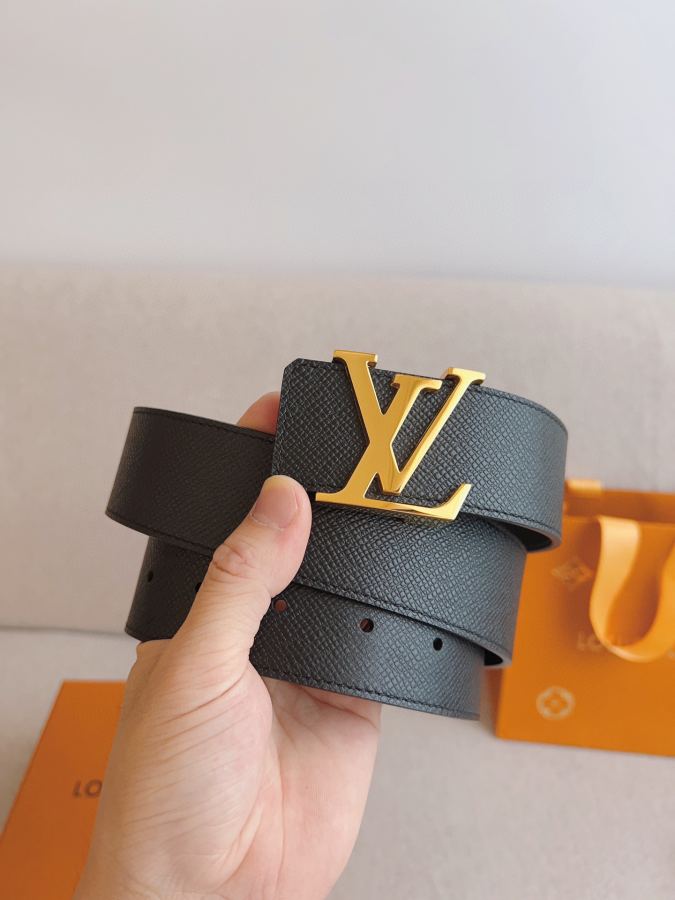 LV belt Counter model cross-pattern men's belt, width 4.0cm, genuine one-piece cast hardware steel — AAA Quality Replica