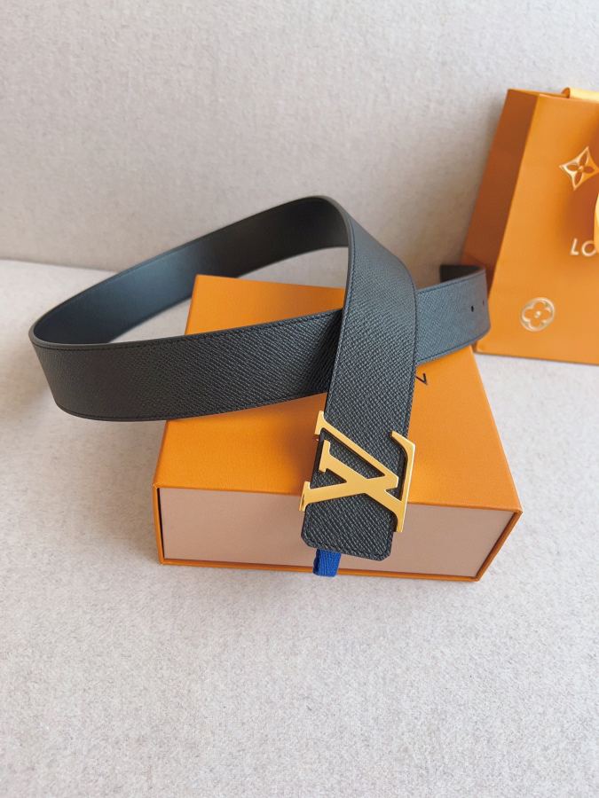 LV belt Counter model cross-pattern men's belt, width 4.0cm, genuine one-piece cast hardware steel — AAA Quality Replica — photo 4