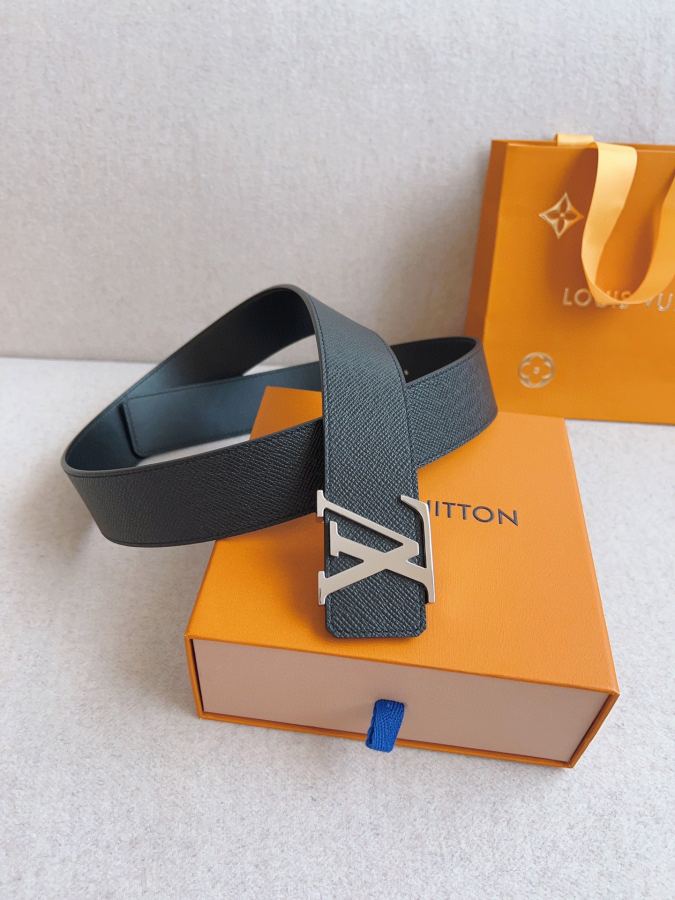 LV belt Counter model cross-pattern men's belt, width 4.0cm, genuine one-piece cast hardware steel — 1:1 Replica For Sale — photo 2