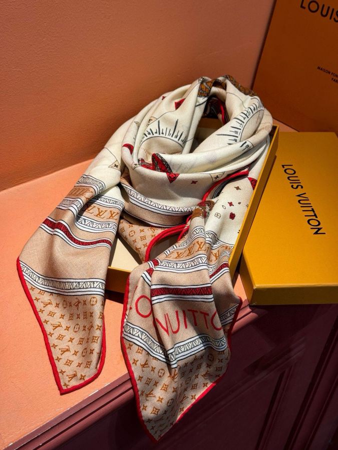 LV scarf Lv140cm U and Away Series Louis Vuitton Monogram Louis Vuitton 140 X140cm 70% 30% — Premium Replica — photo 7
