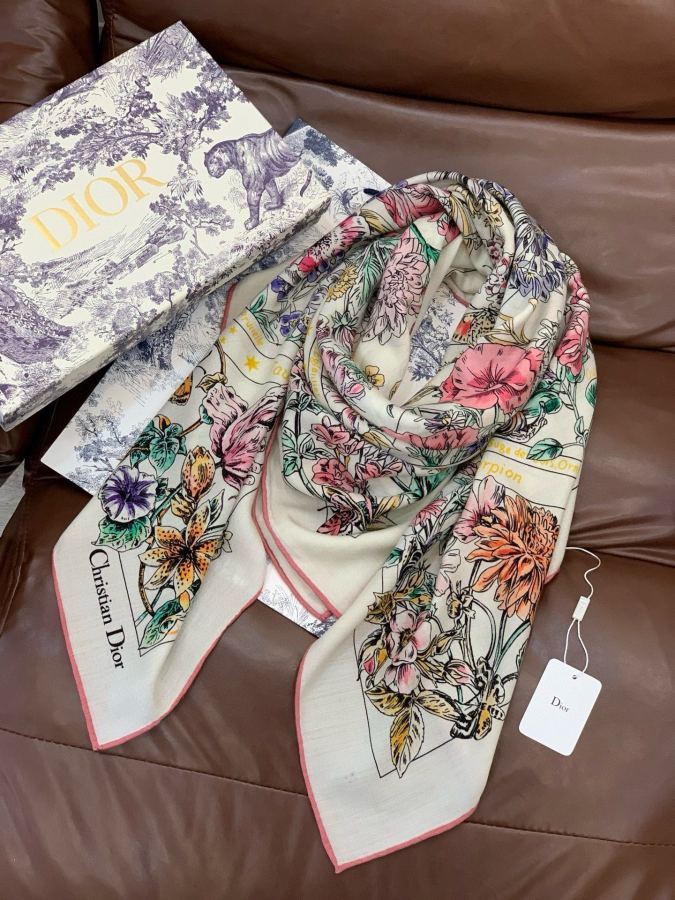 Dior scarf Dior reversible tonal velvet printed square scarf — AAA Quality Replica — photo 5