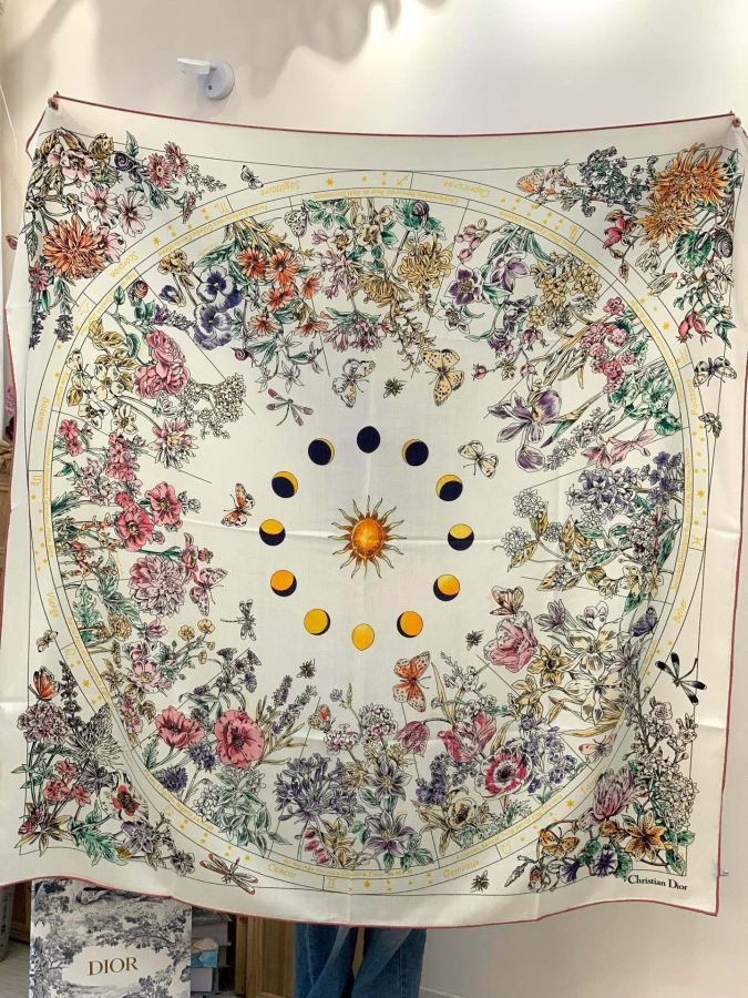 Dior scarf Dior reversible tonal velvet printed square scarf — AAA Quality Replica — photo 8
