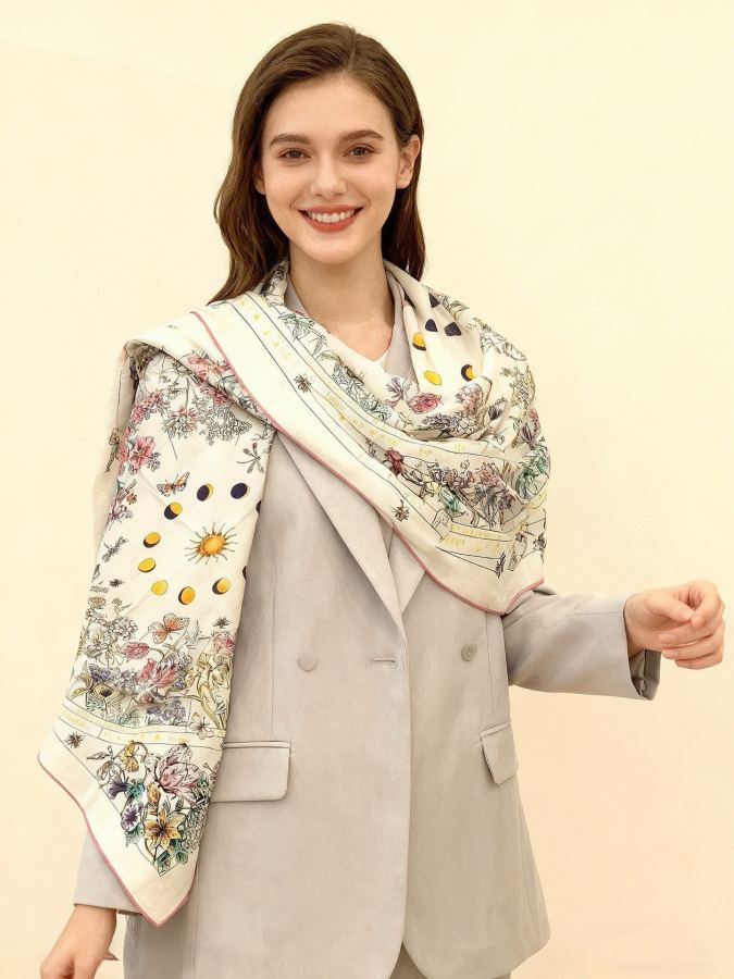 Dior scarf Dior reversible tonal velvet printed square scarf — AAA Quality Replica