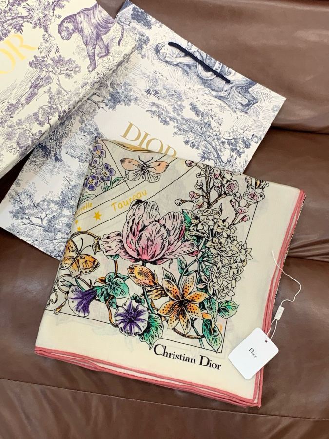 Dior scarf Dior reversible tonal velvet printed square scarf — AAA Quality Replica — photo 3