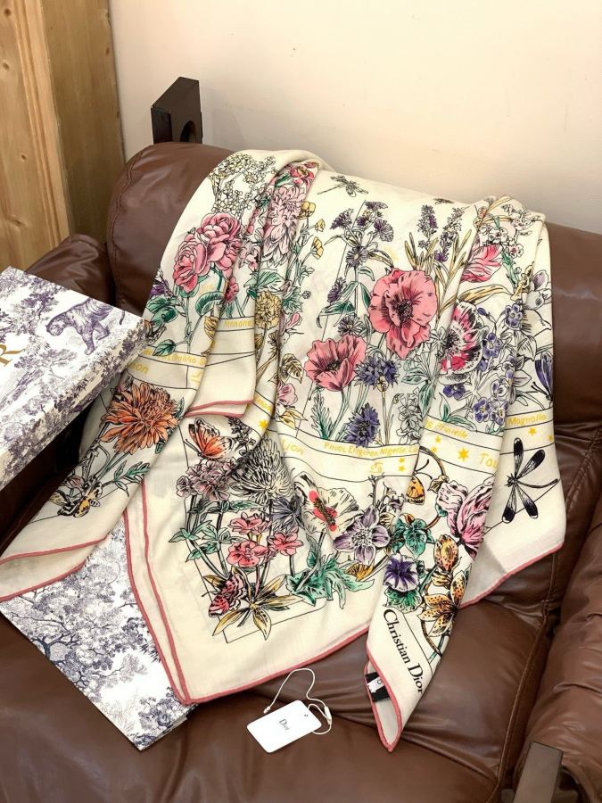 Dior scarf Dior reversible tonal velvet printed square scarf — AAA Quality Replica — photo 4