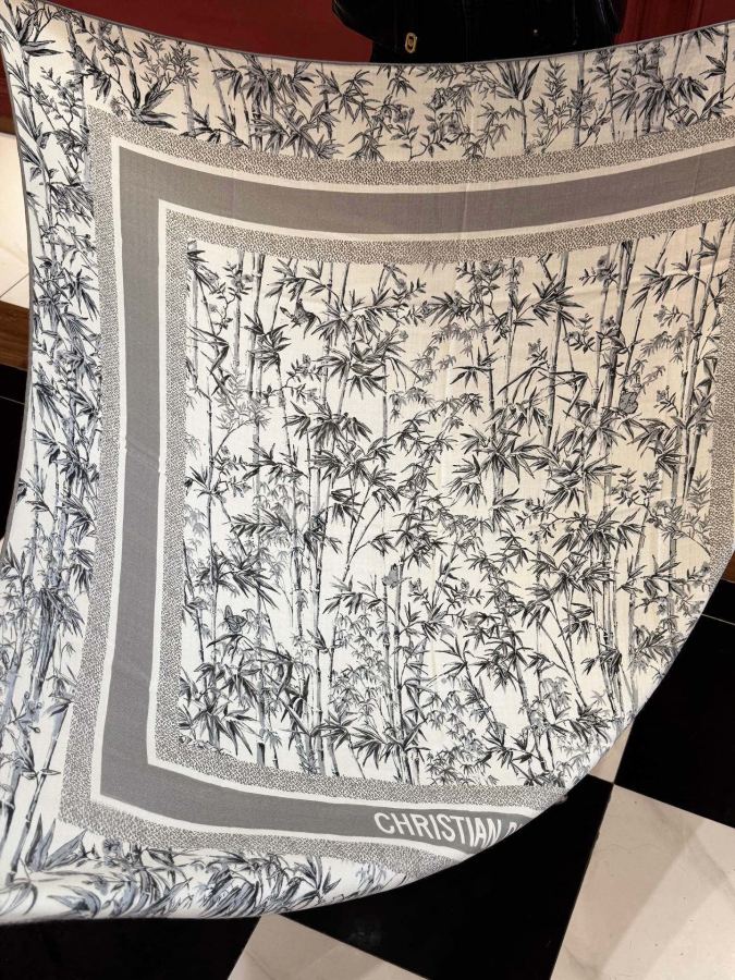 Dior scarf Dior 140 velvet double-sided tone-on-color printed shawl — 1:1 Replica For Sale — photo 10