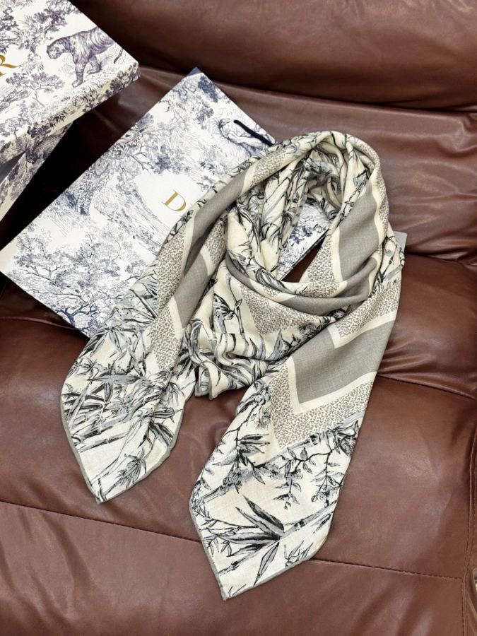Dior scarf Dior 140 velvet double-sided tone-on-color printed shawl — 1:1 Replica For Sale — photo 7
