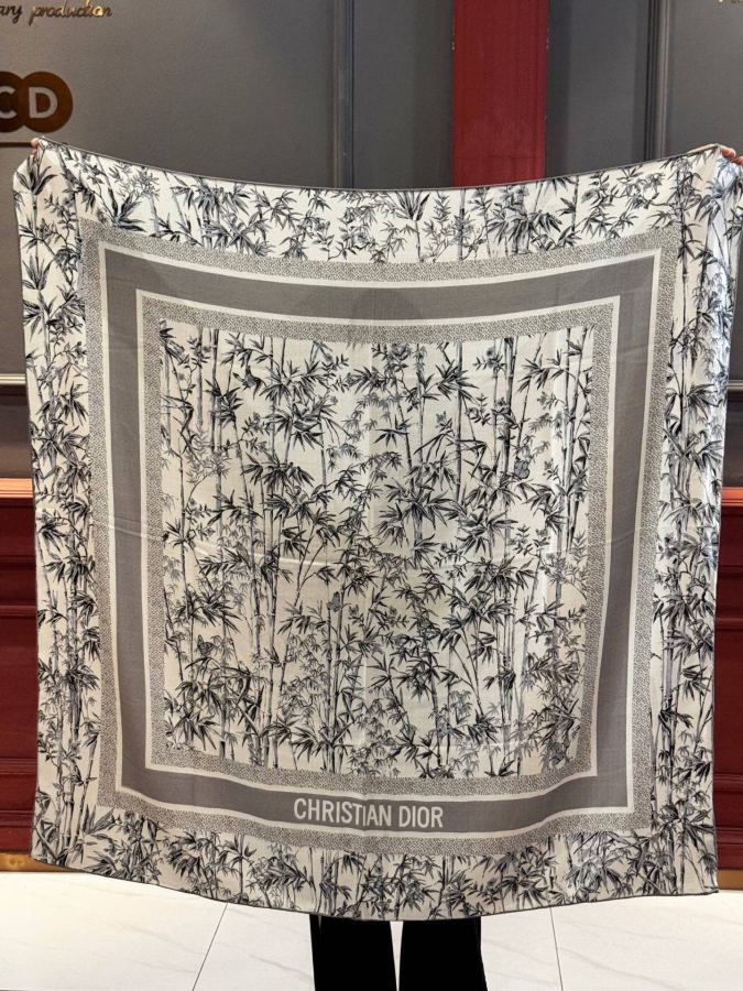 Dior scarf Dior 140 velvet double-sided tone-on-color printed shawl — 1:1 Replica For Sale — photo 11