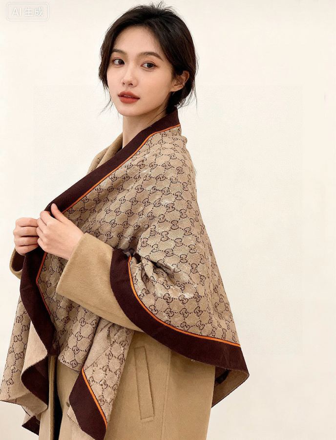 gucci scarf Gucci 140 double-sided velvet shawl — Premium Replica — photo 2