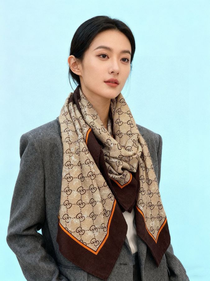 gucci scarf Gucci 140 double-sided velvet shawl — Premium Replica