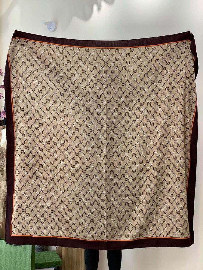 gucci scarf Gucci 140 double-sided velvet shawl — Premium Replica — photo 8