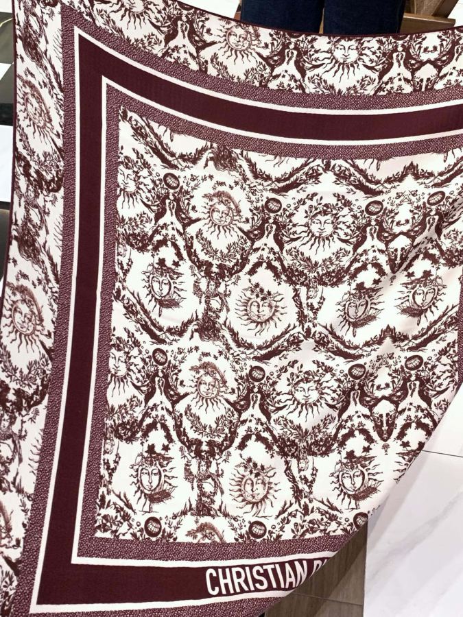 Dior scarf Dior 140 velvet double-sided tone-on-color printed shawl — Premium Replica — photo 7