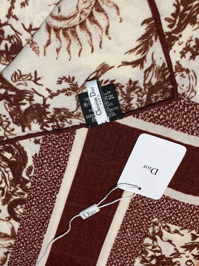 Dior scarf Dior 140 velvet double-sided tone-on-color printed shawl — Premium Replica — photo 6