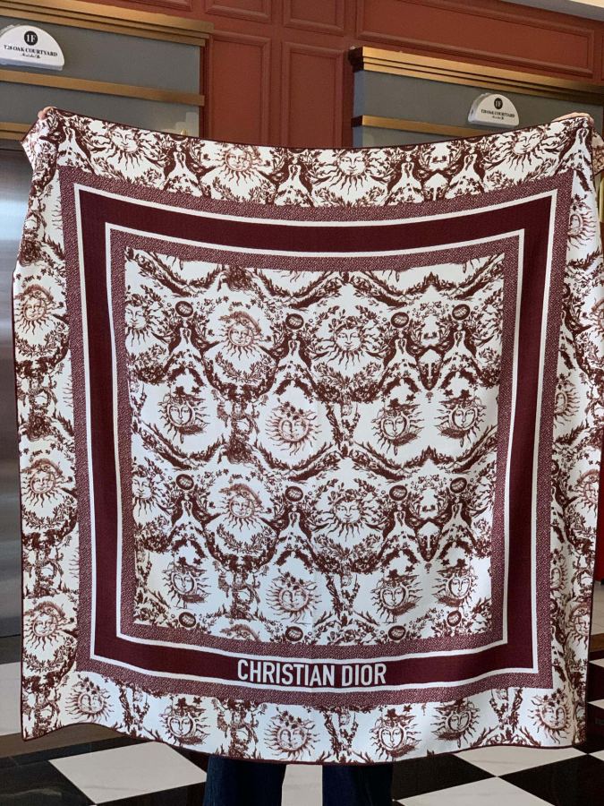 Dior scarf Dior 140 velvet double-sided tone-on-color printed shawl — Premium Replica — photo 8