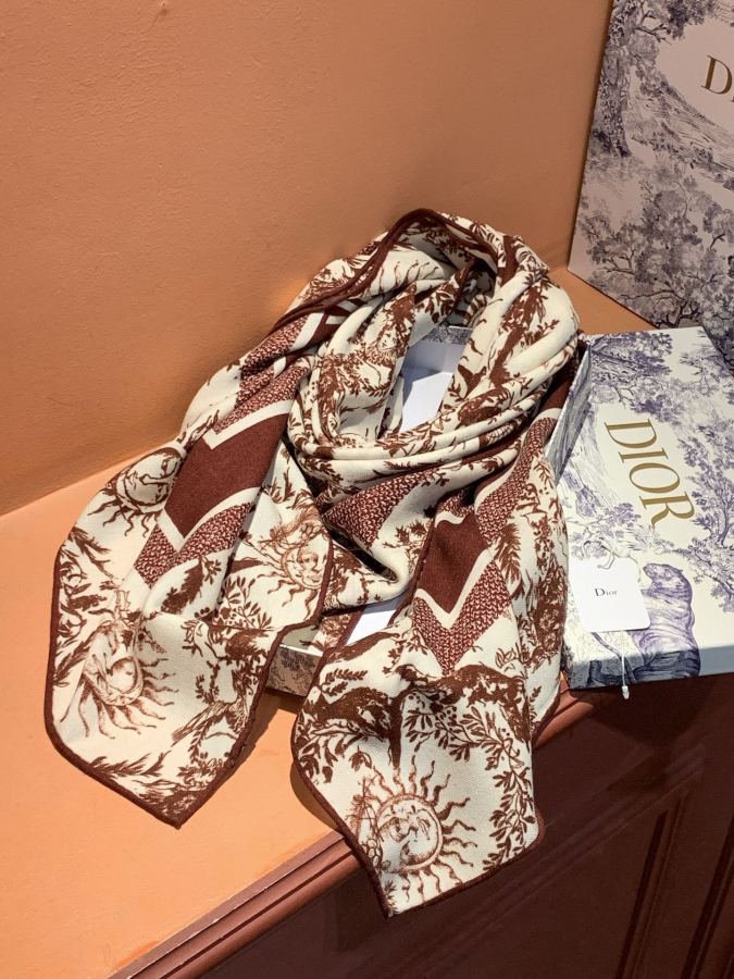 Dior scarf Dior 140 velvet double-sided tone-on-color printed shawl — Premium Replica — photo 4