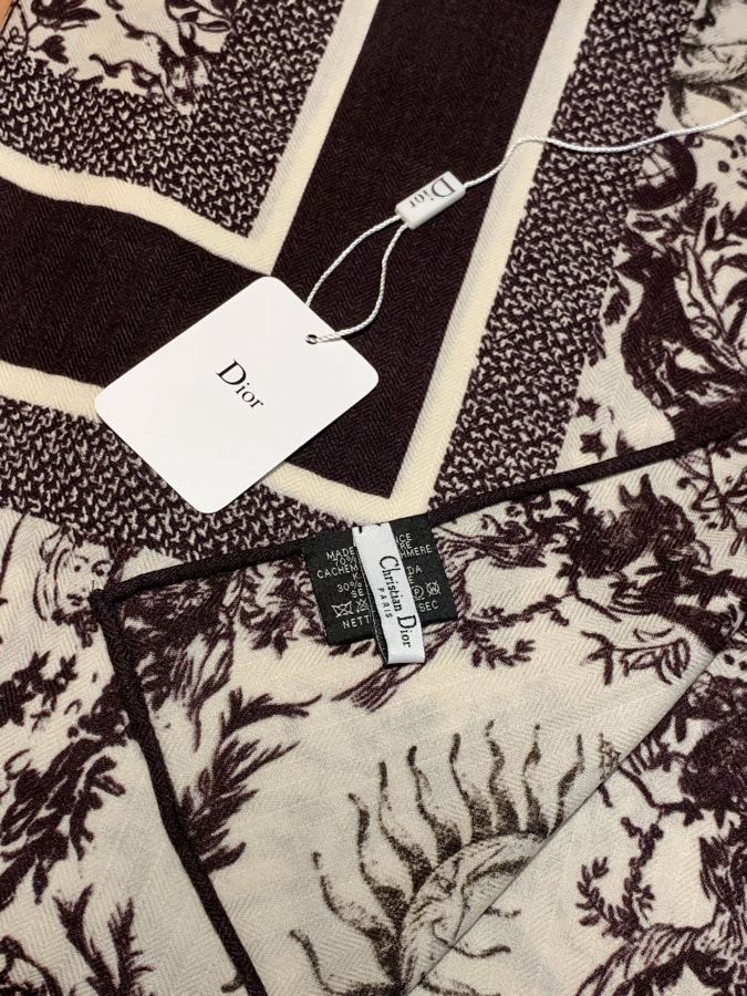 Dior scarf Dior 140 velvet double-sided tone-on-color printed shawl — 1:1 Replica — photo 5