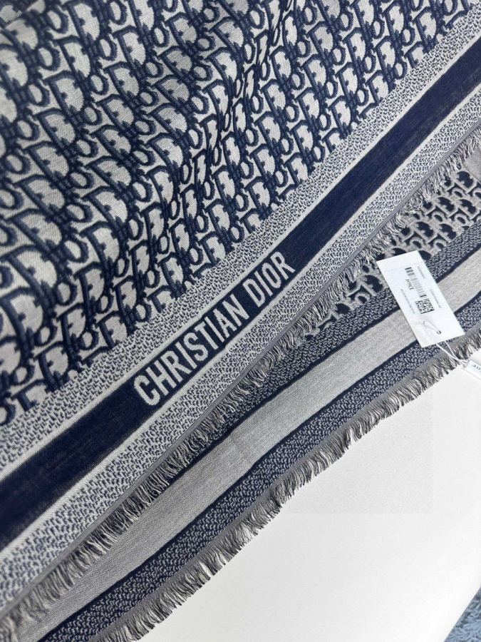 Dior scarf Dior shawl Classic lettering with the gorgeous texture of silk and wool blend, it goes — 1:1 Replica — photo 7