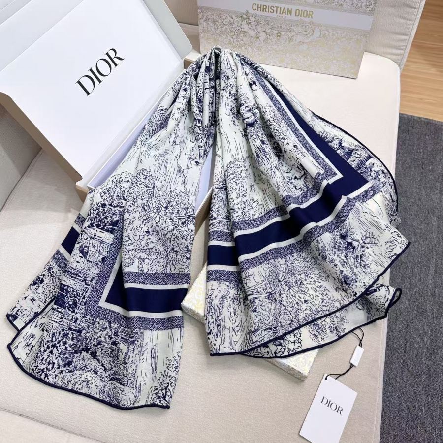 Dior scarf 𝐃𝐈𝐎𝐑 𝟐𝟓 Autumn and Winter New "Scottish Jouy Scarf" — AAA Quality Replica — photo 5