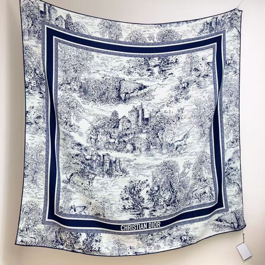 Dior scarf 𝐃𝐈𝐎𝐑 𝟐𝟓 Autumn and Winter New "Scottish Jouy Scarf" — AAA Quality Replica — photo 4